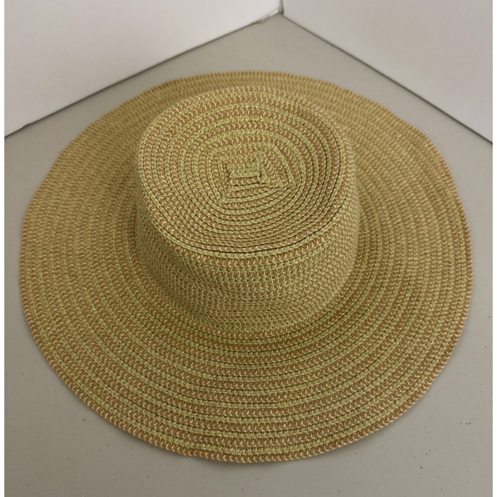 Women's Ladies Paper Straw Sun Hat Beach Pool Natural Color Adjustable Metallic - Picture 3 of 10
